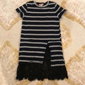 Cotton dress with lace for girls